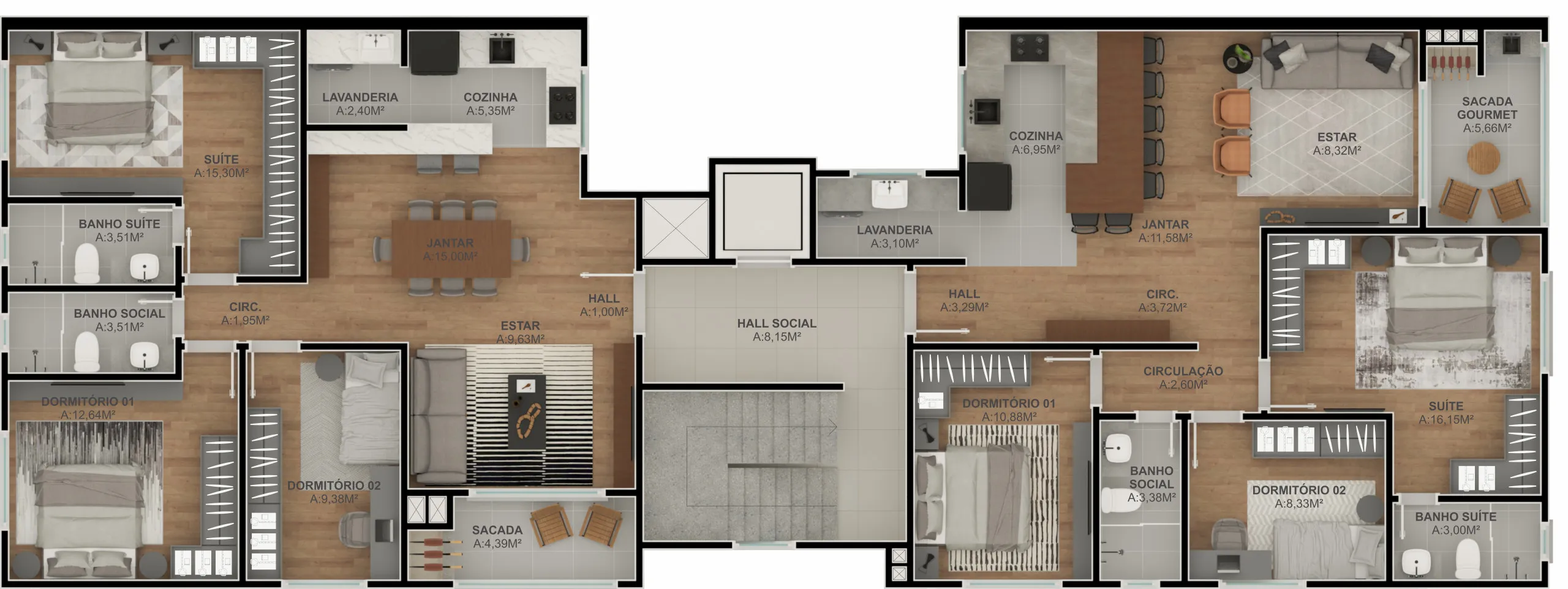 Imagem Apartamento à venda em Caxias do Sul, Santa Catarina, com 3 quartos, 96.62m2
