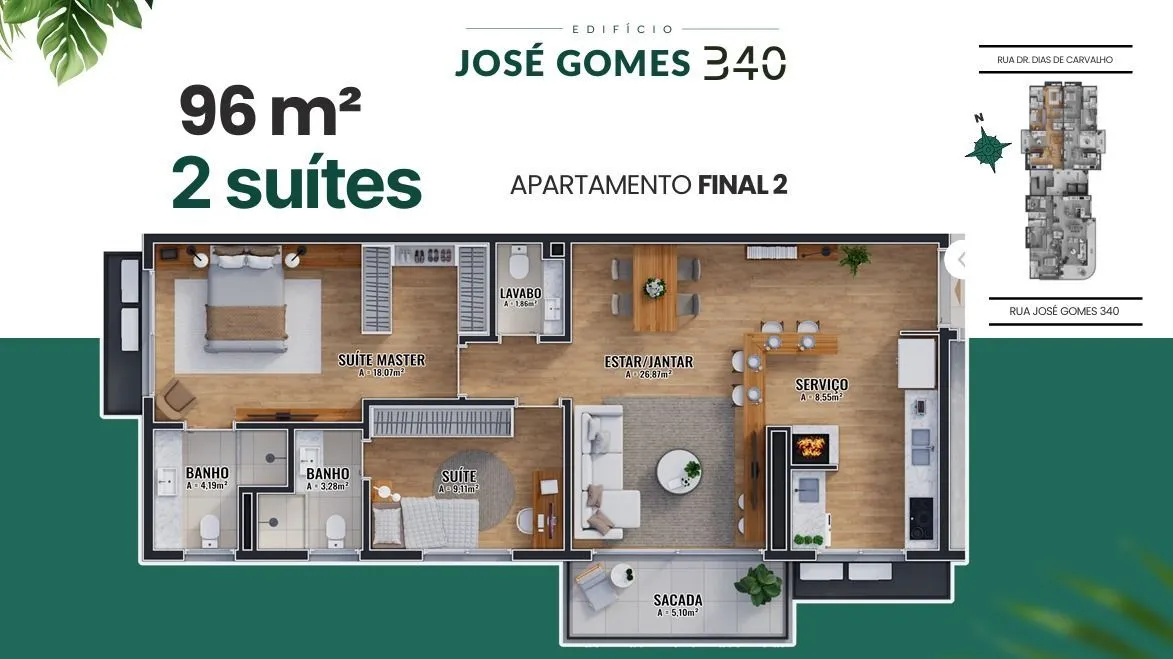 Imagem Apartamento no bairro Tristeza com 3 suítes e 2 vagas (conclusão em 2028)