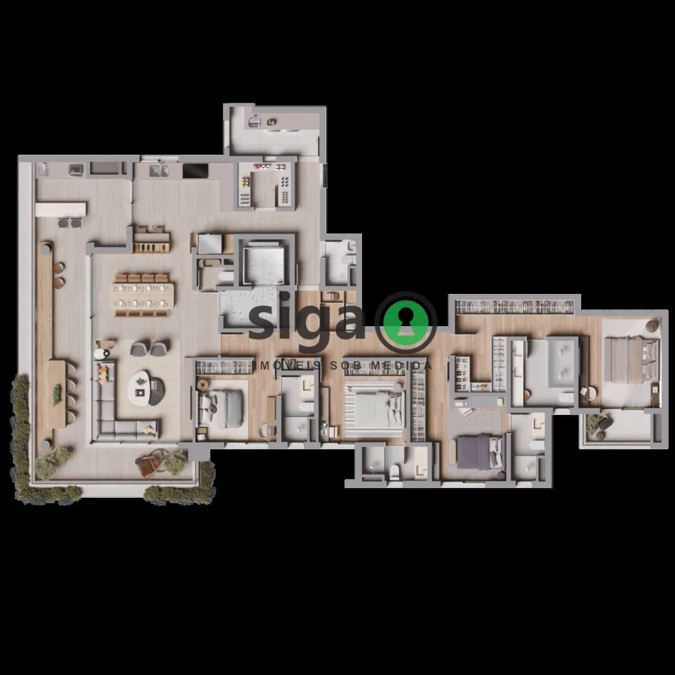 Imagem Apartamento à venda no Itaim Bibi de 277m² com 4 suítes e 4 vagas - São Paulo