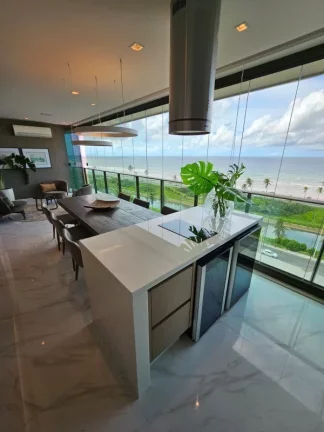 Foto do imóvel A 5ª Avenida Imóveis selecionou essa charmosa unidade no D'AZUR Odebrecht | Frente Mar | Torre PLAGE (melhor) | 4 suítes, 242,00 m² | Varanda Gourmet