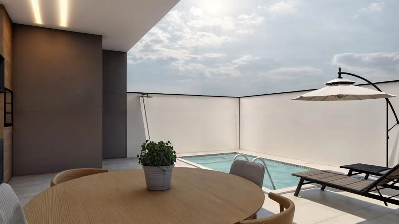 Imagem Sobrado Moderno no Condomínio Villagio Wanel - 3 Suítes, Piscina e Área Gourmet