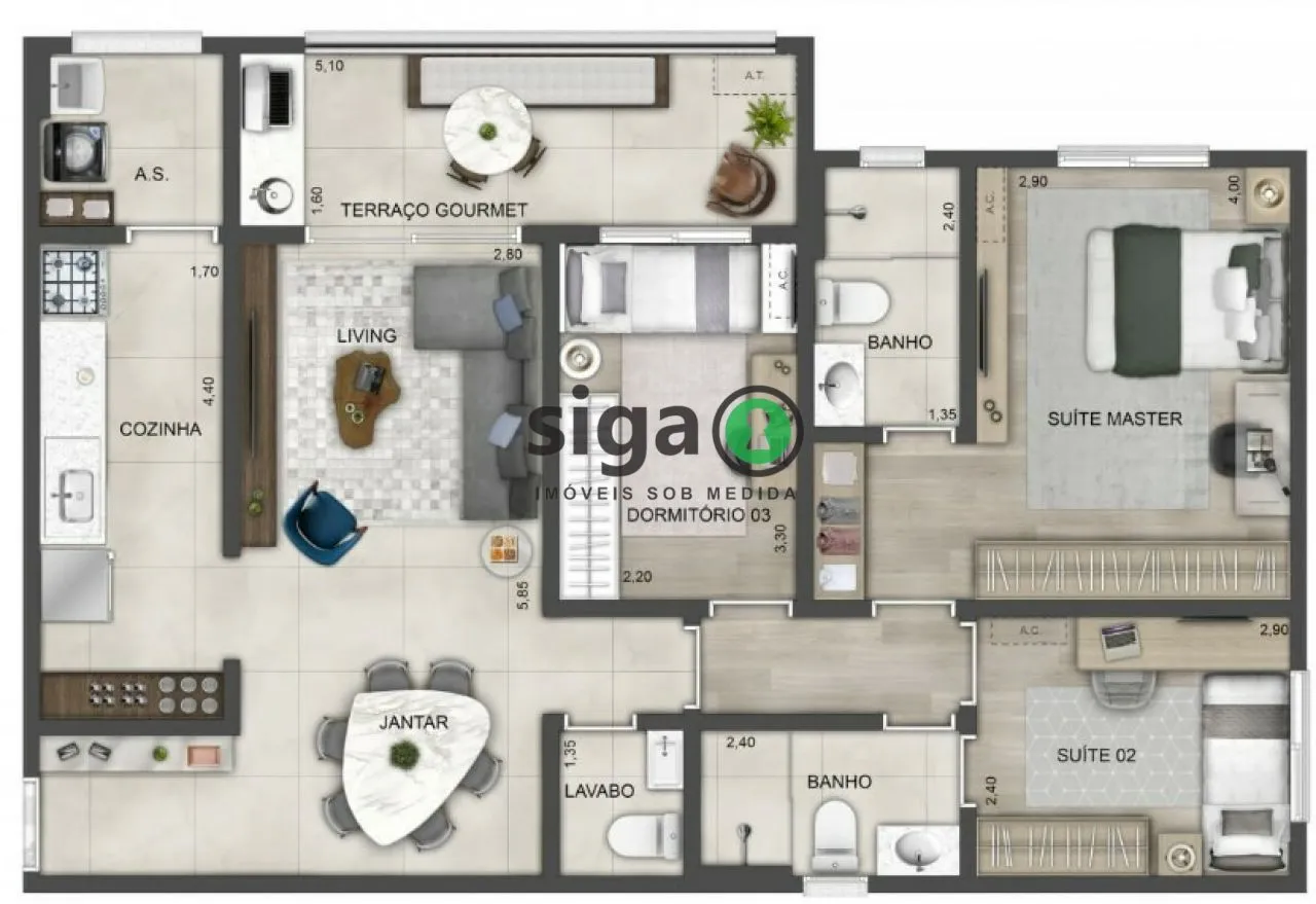 Imagem Apartamento para venda no Butantã 03 dormitórios, São Paulo - SP