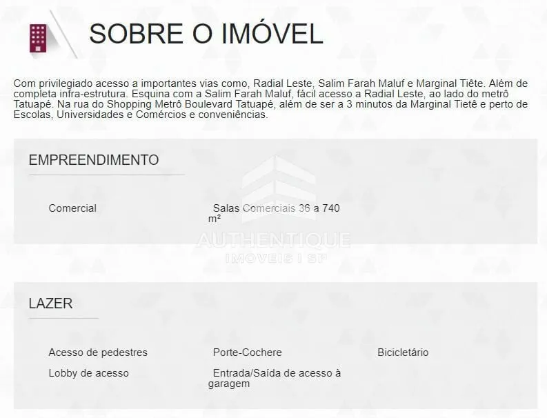Imagem AXIS TATUAPÉ OFFICES - Sala comercial à venda no bairro Tatuapé - São Paulo/SP, Zona Leste