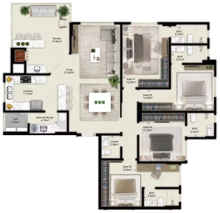 Imagem Berilo Palace Residence - Apartamento à venda no bairro Meia Praia - Itapema/SC