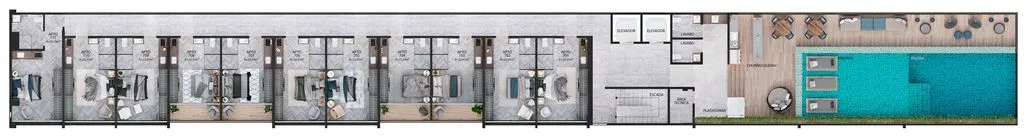 Imagem Loft moderno no Bessa, a 50m do mar, com suíte climatizada, coworking, piscina e segurança 24h.