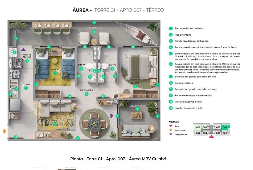 Imagem MRV I Ap. Áurea Morada do Ouro I 2 quartosopção de suíte e varanda