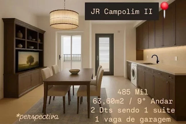 Imagem Apartamento com 2 dormitórios à venda, 63 m por R$ 485.000 (pode-se negociar a inclusão de planejados e eletrodom.) - Jardim São Carlos - Sorocaba/SP