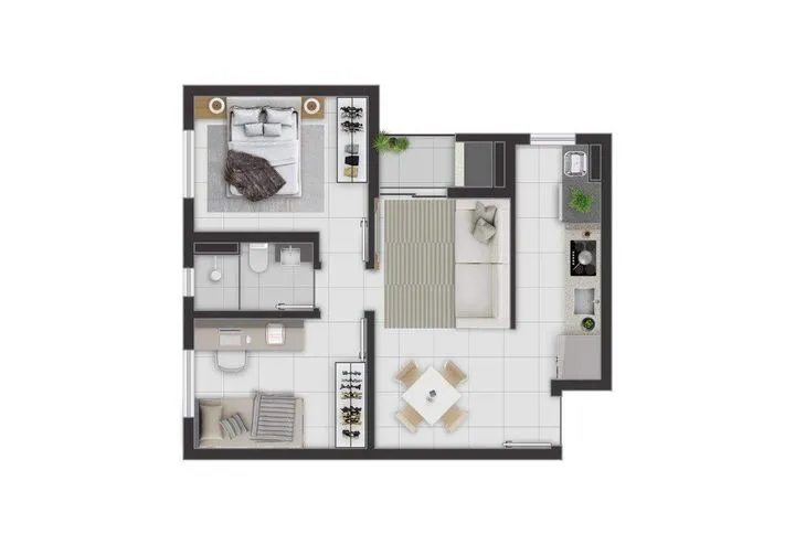 Imagem Apartamento com 2 Quartos à Venda, 52 m² em Fazendinha&nbsp; - Curitiba