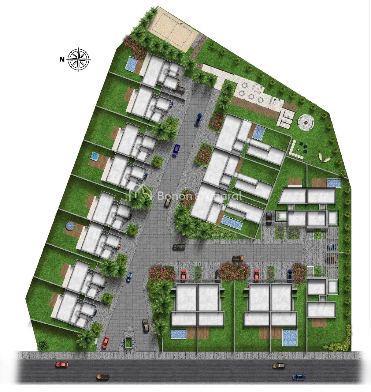 Imagem Casa em condomínio com 3 suítes, sala dois ambientes, 5 banheiros e 2 vagas na garagem - Unidade 2