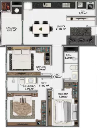 Imagem Grand View Residence - Apartamento à venda no bairro Morretes - Itapema/SC