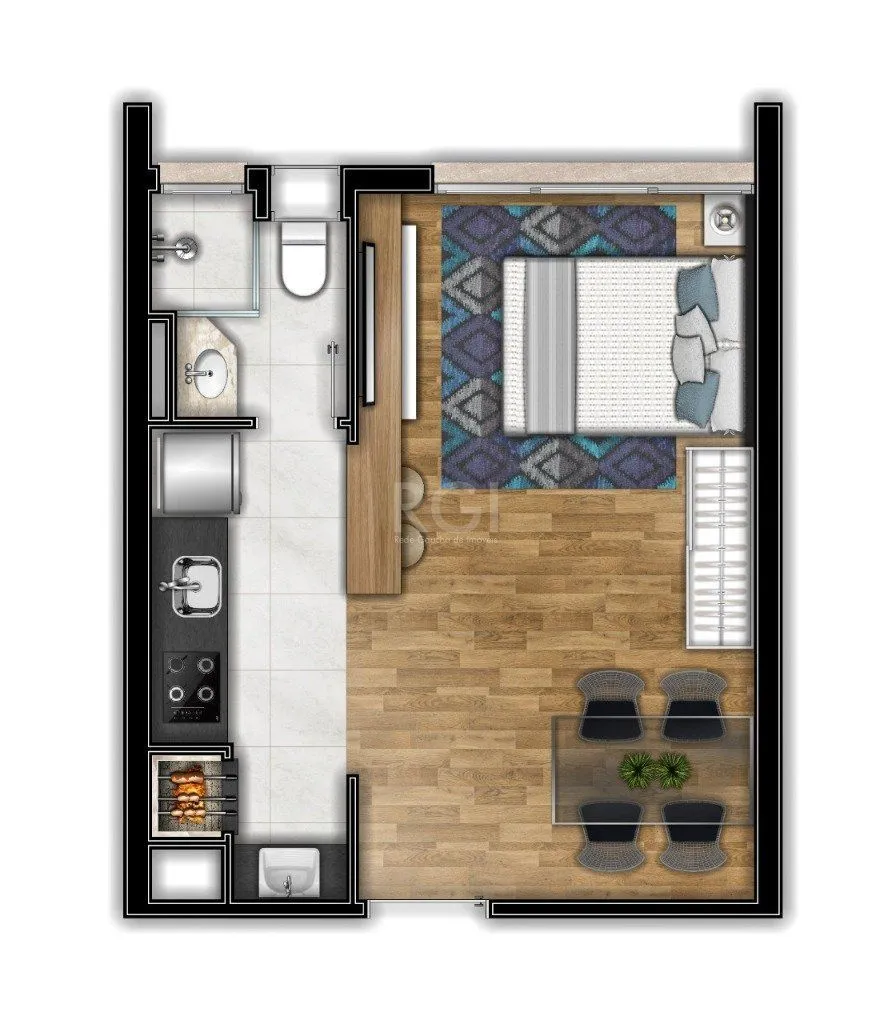 Imagem Apartamento para Venda - 31.12m², 1 dormitório, Rio Branco