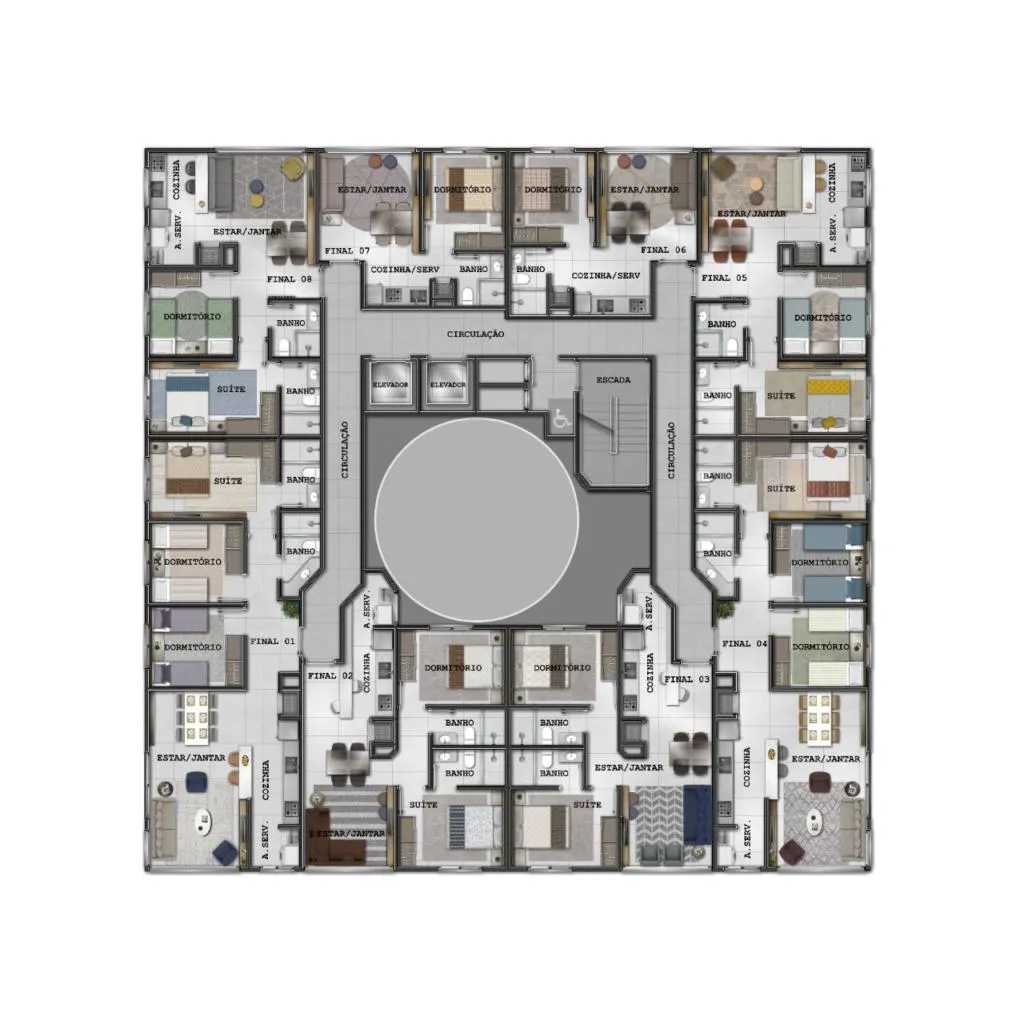 Imagem Apartamento 1 Dormitório - Bairro Zona Nova