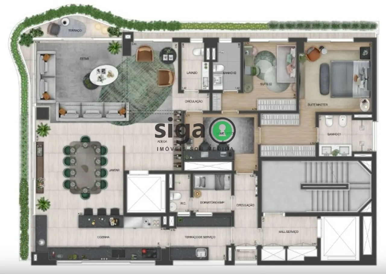 Imagem Apartamento à venda nos Jardins de 201m² com 3 suítes e 3 vagas em São Paulo
