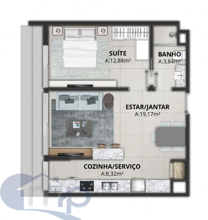 Imagem Apartamento a venda com 1 suite no centro de Torres/RS