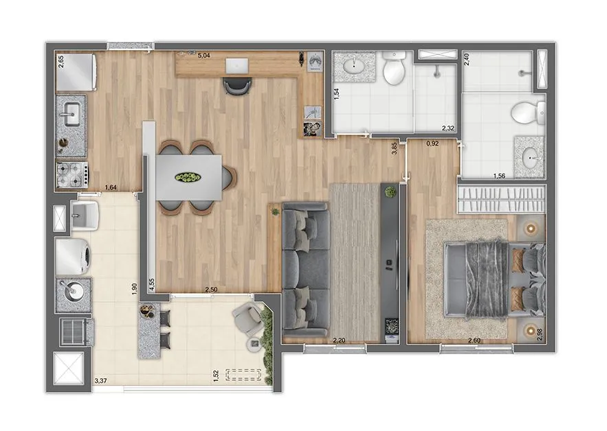 Imagem Apartamento com 2 dormitórios à venda, 56 m² por R$ 540.000,00 - Picanço - Guarulhos/SP