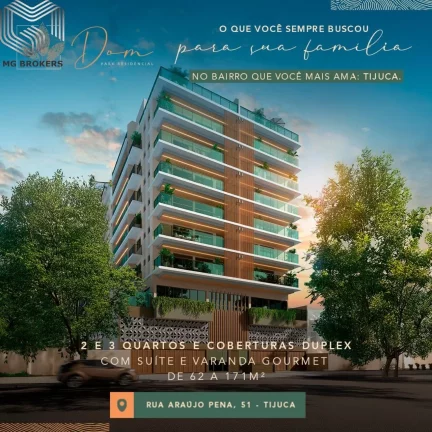 Foto do imóvel Apartamento à venda na Tijuca, Rio de Janeiro - 2 quartos, 1 suíte, lazer completo, 1 vaga de garagem, 64m² de área.Perto do Metro. Aproveite!