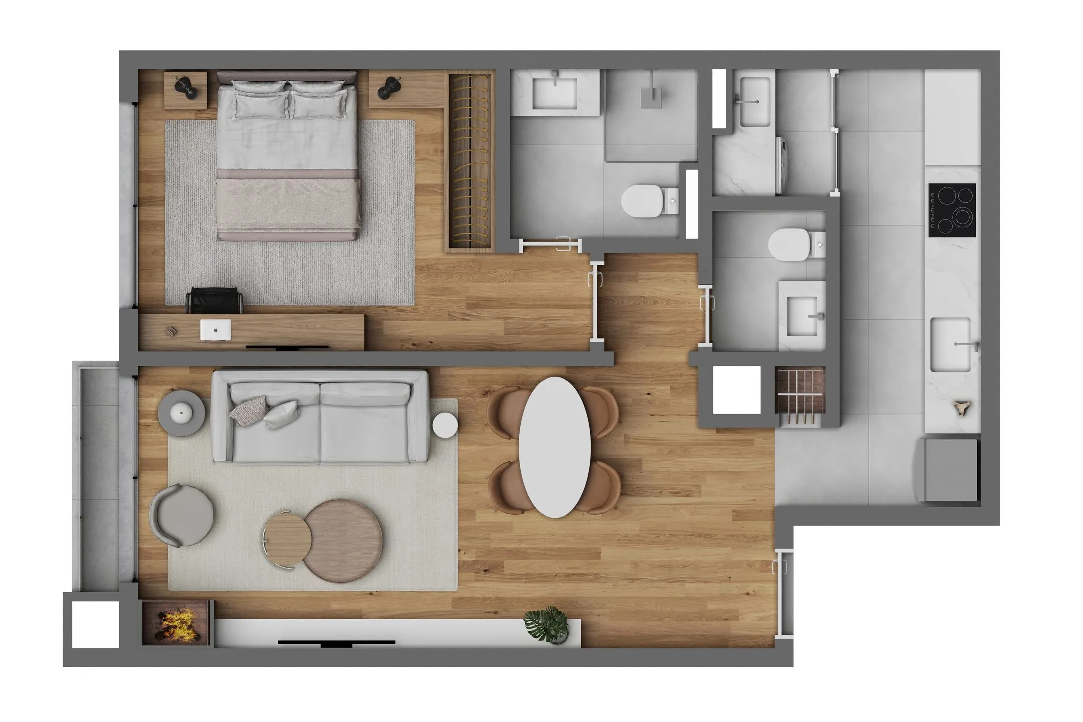 Imagem Apartamento à venda em Canela, Centro , com 1 quarto, 50.76m2