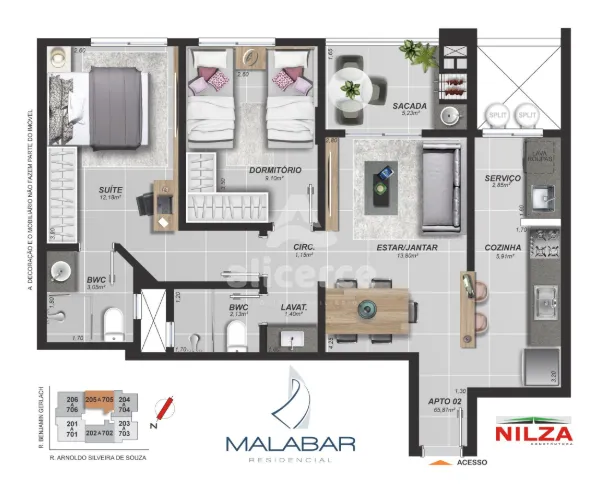Imagem More ao Lado do Continente Shopping! Apto de 2 Dormitórios com Suíte e Sacada Gourmet
