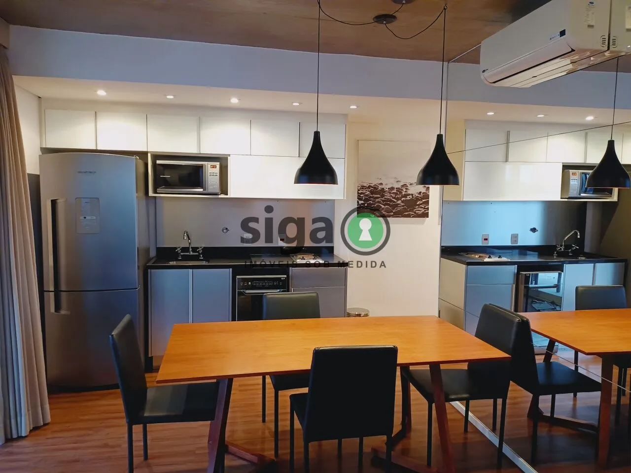 Imagem Apartamento Mobiliado com 1 quarto, 2 banheiros e 1 vaga para alugar no Brooklin