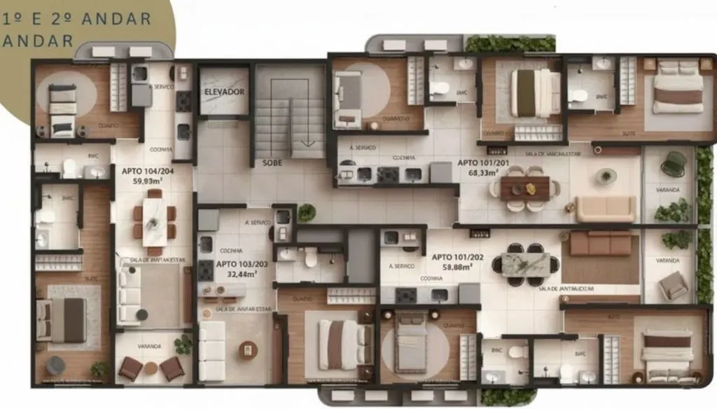 Imagem Apartamento com 2 dormitórios à venda, 59 m² por R$ 619.996,00 - Jardim Oceania - João Pessoa/PB