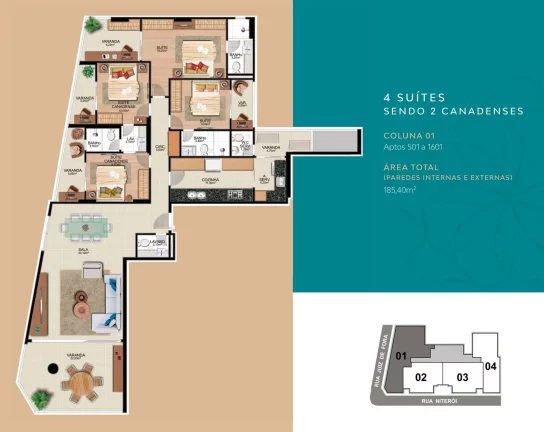 Imagem Apartamento Alto Padrão, 03 Quartos, 03 Suites, 02 Vagas de Garagem, Area de Lazer Completa, Praia do Morro, Guarapari - ES