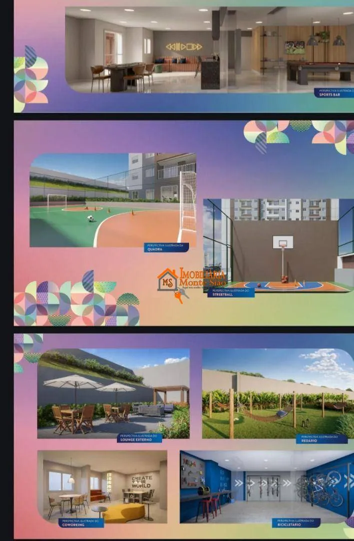 Imagem Apartamento com 2 dormitórios à venda, 43 m² por R$ 350.000,00 - Vila Augusta - Guarulhos/SP