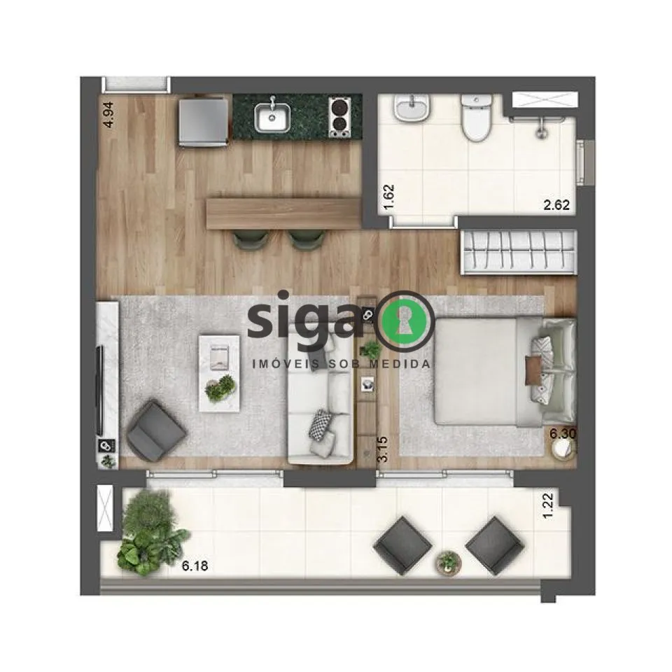 Imagem Apartamento à venda 1 Quarto, 45m², Chácara Inglesa - SP