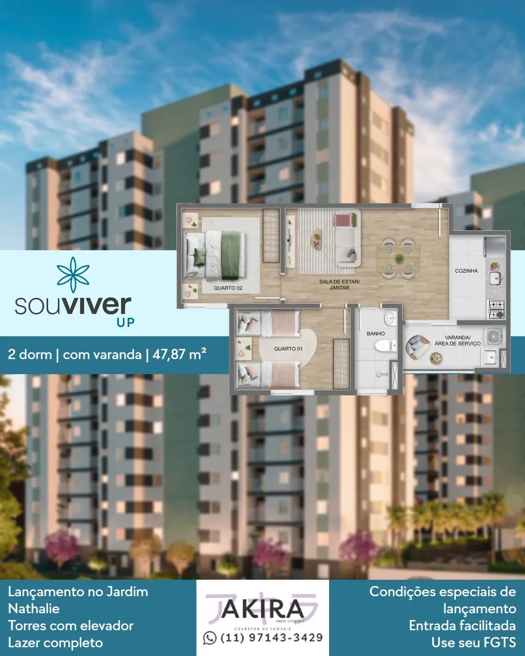 Imagem Apartamento com 2 Quartos à Venda, 47 m² em Vila Caputera - Mogi das Cruzes