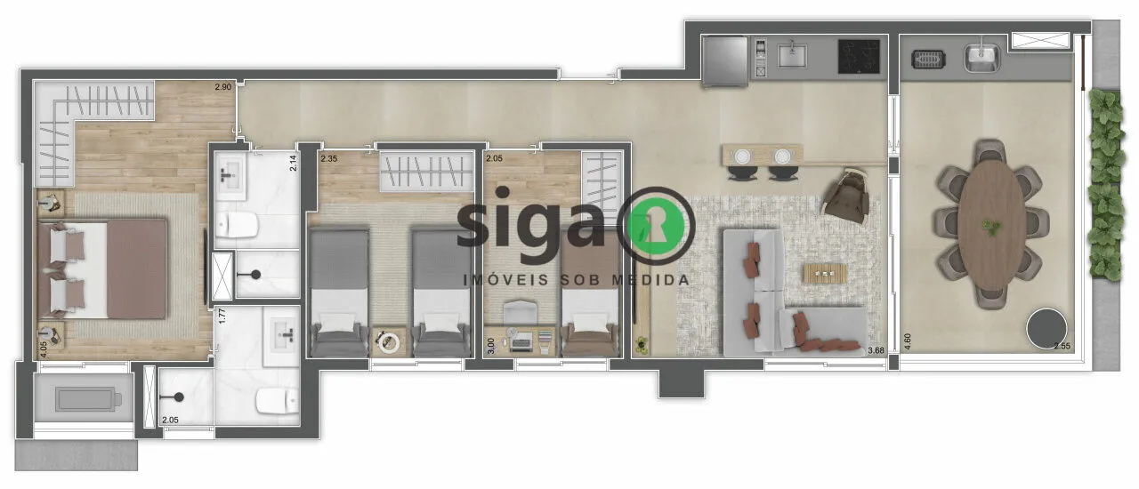 Imagem Apartamento no Brooklin com 3 quartos, varanda gourmet e lazer completo ? próximo ao Metrô Borba