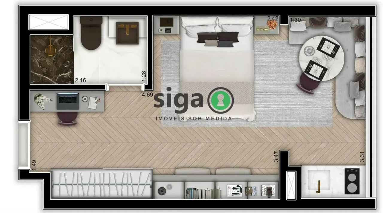 Imagem Apartamento Studio para venda no Alto da Boa Vista, São Paulo - SP