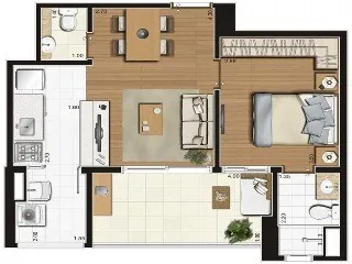 Imagem Apartamento à venda no Campo Belo, São Paulo-SP 2 quartos, 1 suíte, 2 banheiros, 2 vagas 73,00 m² Condomínio Tempo Bello