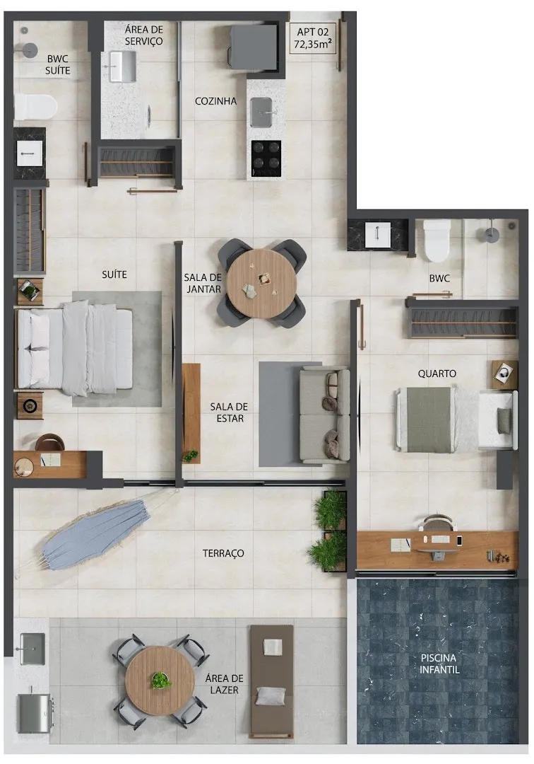 Imagem Flat à venda, 27 m² por R$ 418.997,00 - Bessa - João Pessoa/PB