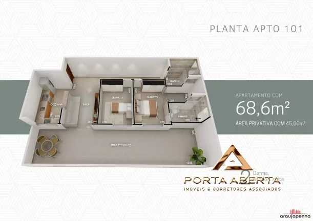 Imagem Apto de 2 Quartos, sendo 1 Suite - COD 918