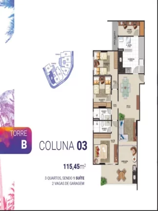 Imagem Lançamento Apartamento com 3 quartos e 1 suíte na praia com venda facilitada