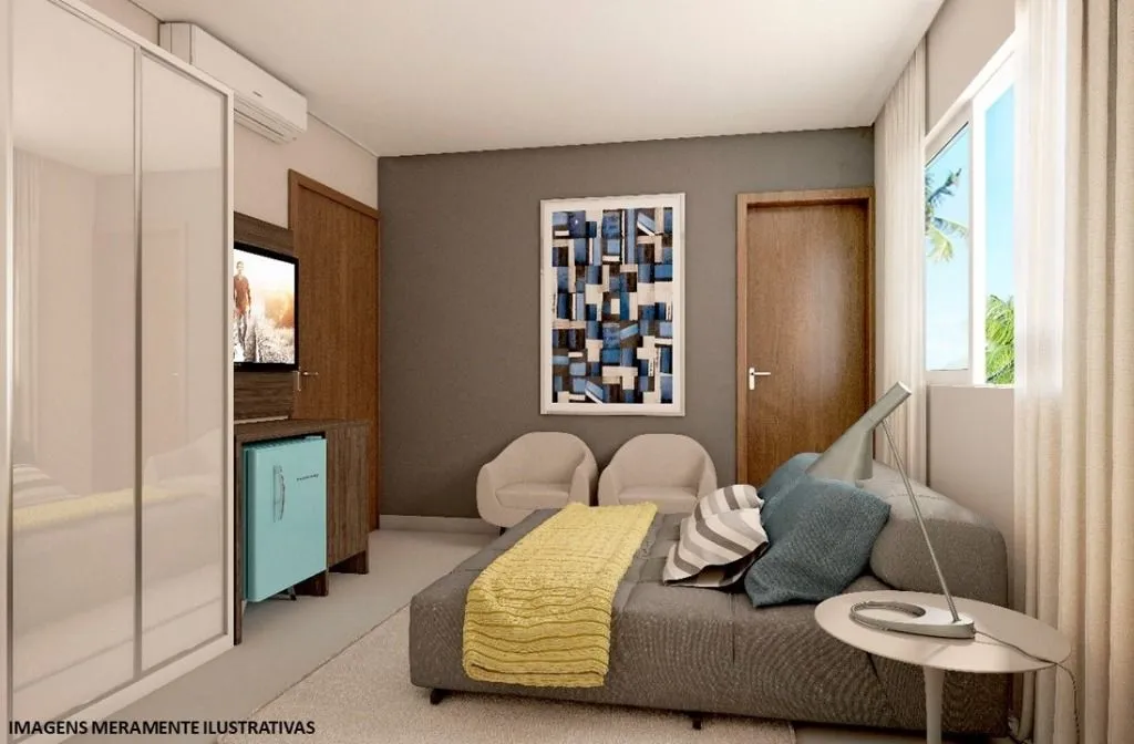 Imagem Flat mobiliado no Bessa com vista mar, piscina e garagem. Excelente para investir ou morar perto da praia.