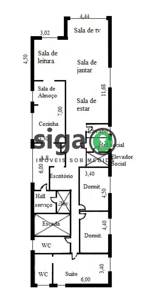 Imagem Apartamento a venda de 210 m2, um por andar, Totalmente reformado