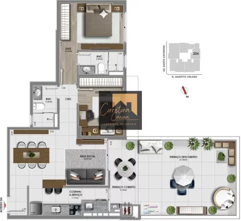 Imagem Apartamento no 2º andar com 106,48m² privativos, 2 quartos sendo 1 suíte com persianas! Sala de e...