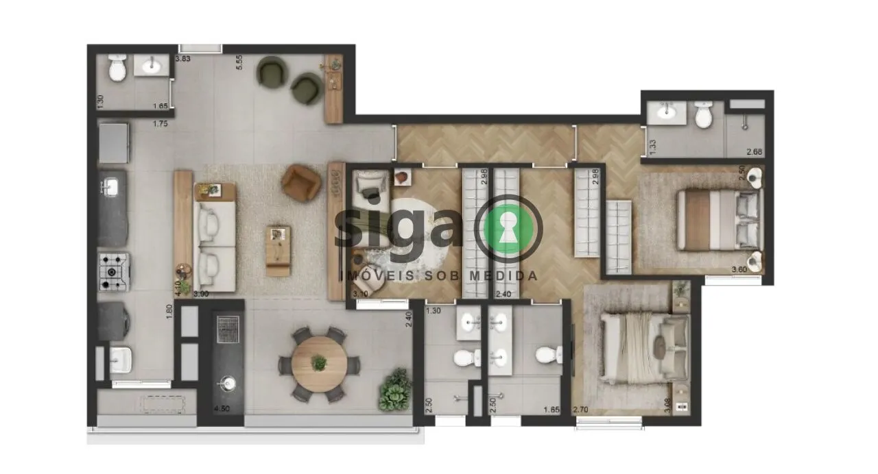 Imagem Apartamento para venda em Moema 03 suítes. São Paulo - SP