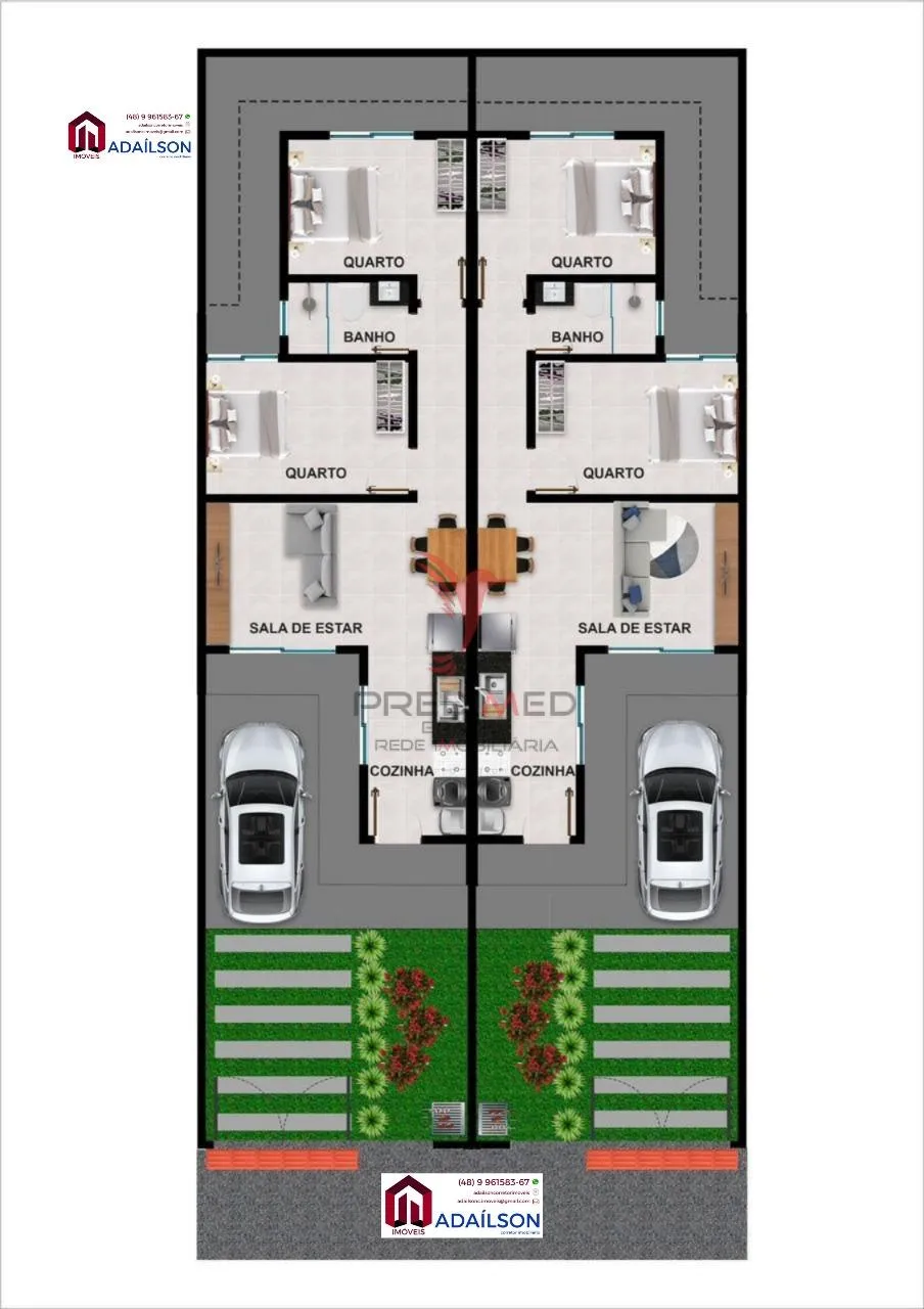 Imagem Linda Casa Geminada, Em Forquilhas, São José SC
