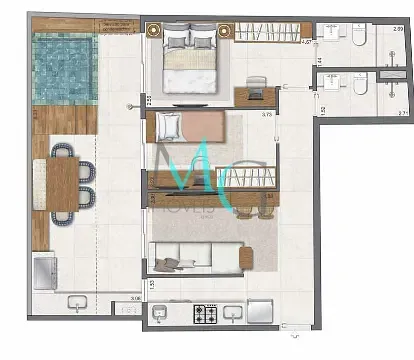 Imagem Apartamento à venda 3 Quartos 3 Suites 1 Vaga 111.66M² Leblon Rio de Janeiro - RJ | Paradís