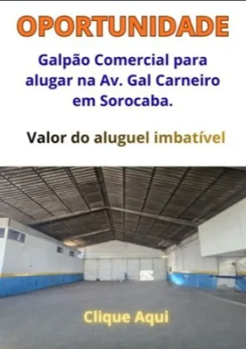 Foto do imóvel Locação Galpão de 25mil por APEAS R$ 16mil na Av. General Carneiro, Sorocaba/SP Localização Privilegiada em VILA LUCY, SOROCABA - SP