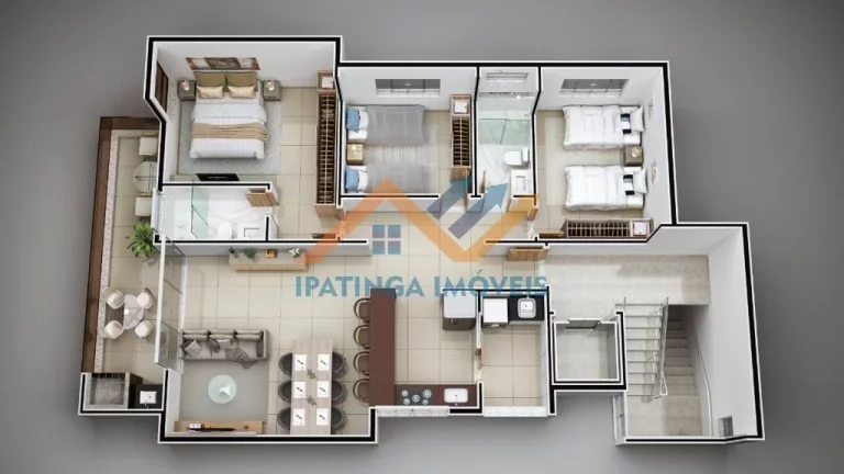 Imagem Apartamento de 3 quartos e 2 vagas de garagem no Iguaçu