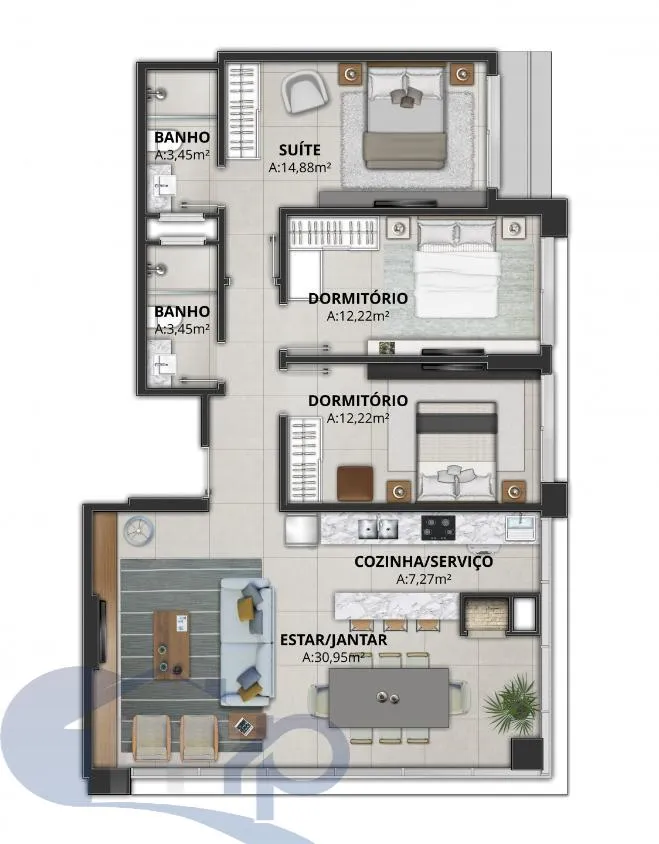 Imagem Apartamento a venda com 3 dormitorios no centro de Torres/RS
