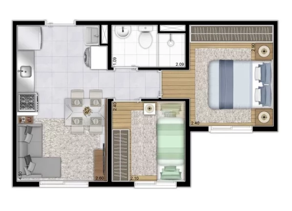 Imagem APARTAMENTO DE 32,20M², 2 DORMITÓRIOS SEM VAGA A VENDA - PIQUERI - ZONA NORTE - SÃO PAULO/SP