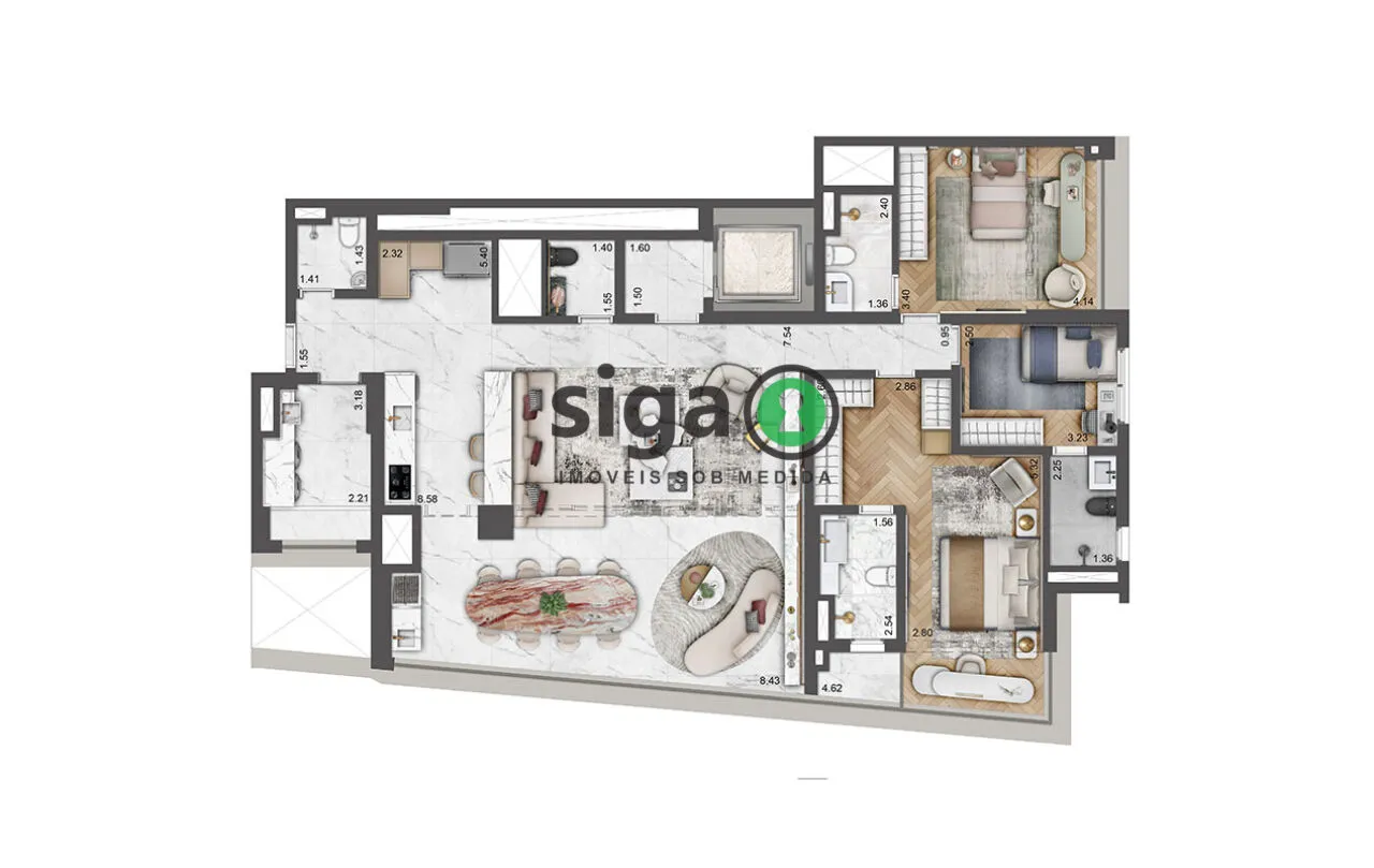 Imagem APARTAMENTO Á VENDA NO BROOKLIN COM 3 SUÍTES E 2 VAGAS