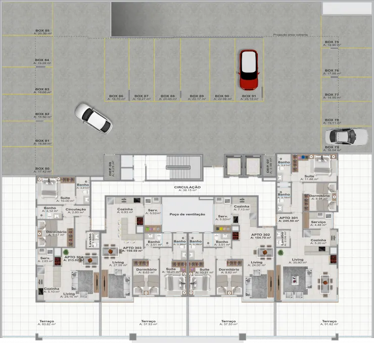 Imagem Apartamento Mobiliado e decorado 02 dormitórios para venda no bairro Navegantes em Capão da Canoa