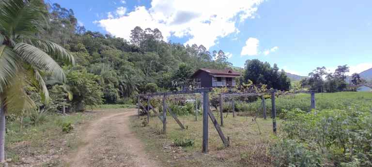 Imagem Sítio a venda, Com casa e lagoa de peixes, e riacho atravessado o terreno a 300 metros da SC 108. Boa área de 4.000m² de plantio com terra boa,