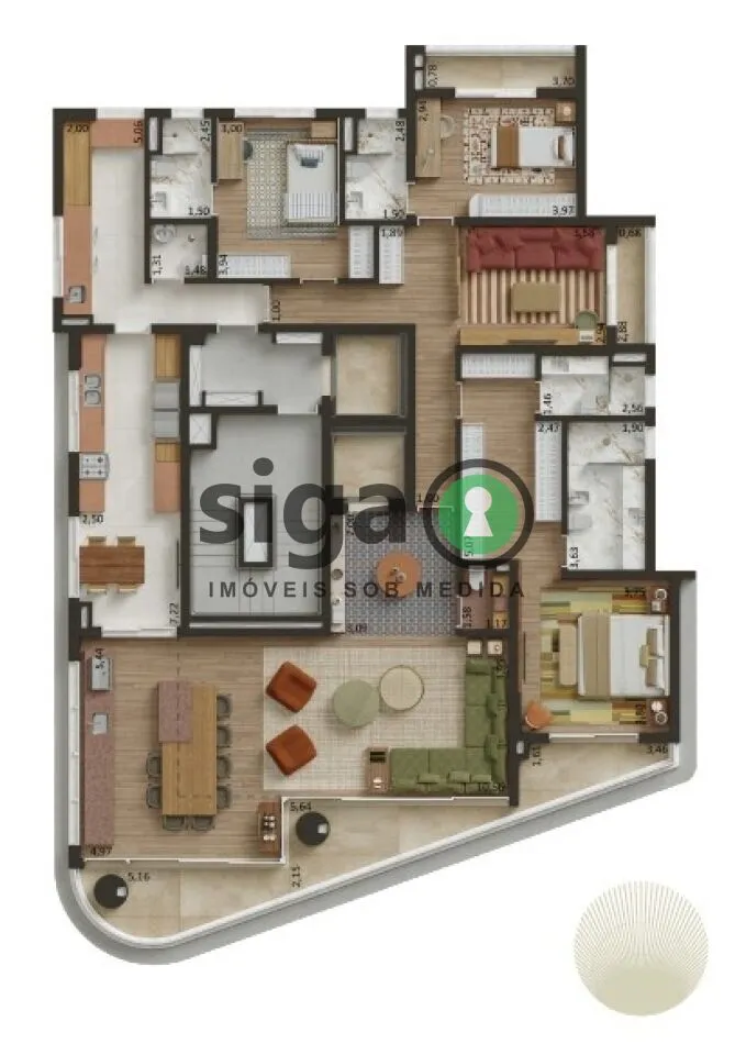 Imagem Apartamento a Venda em Pinheiros de 246 m² com 4 suítes e 3 vagas - São Paulo