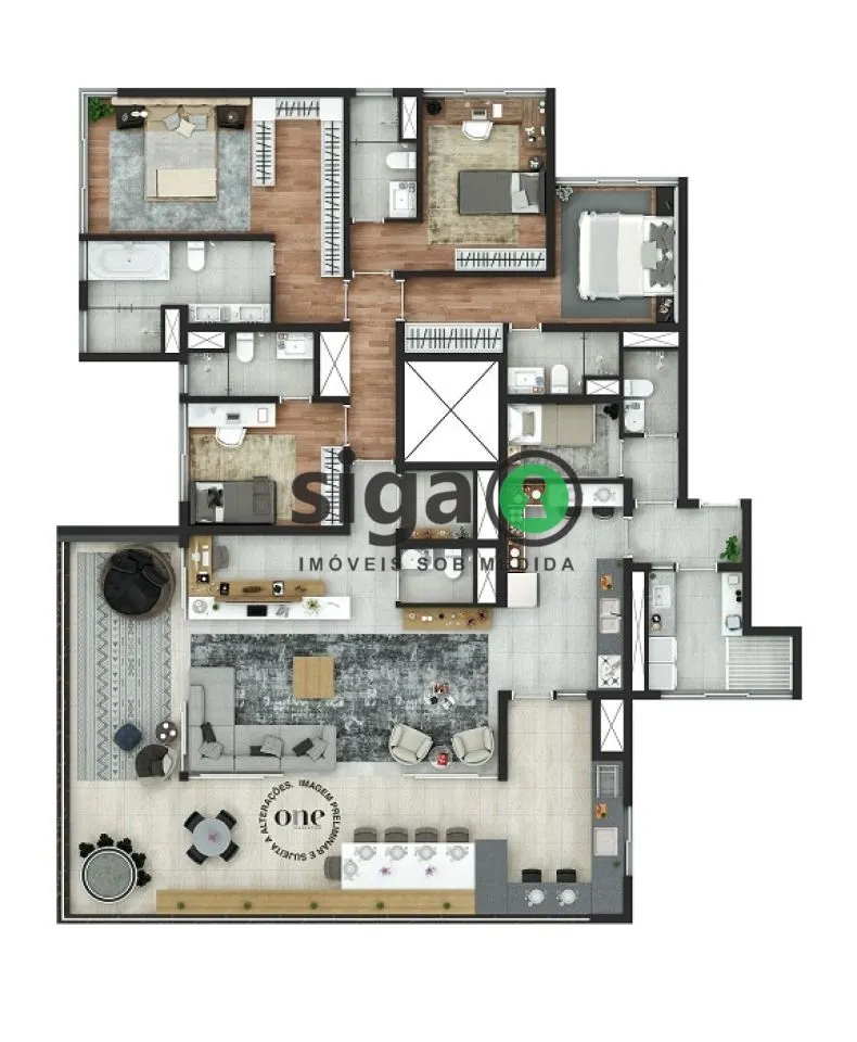 Imagem Apartamento a venda com 230m², 4 suites, 3 vagas, no contrapiso em Pinheiros