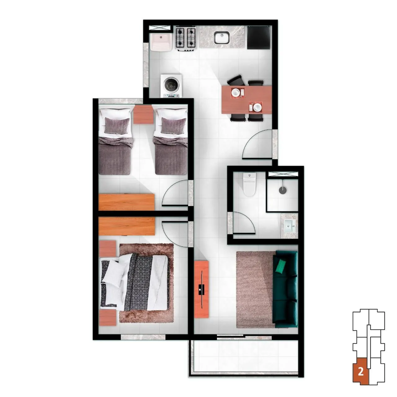 Imagem Apartamento 1 Quarto à Venda no Mutondo 28,99m² | São Gonçalo